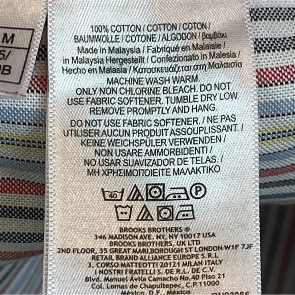 Brooks Brothers 346 Classic Striped Men's Dress Shirt Size Medium Button Up - Picture 10 of 16